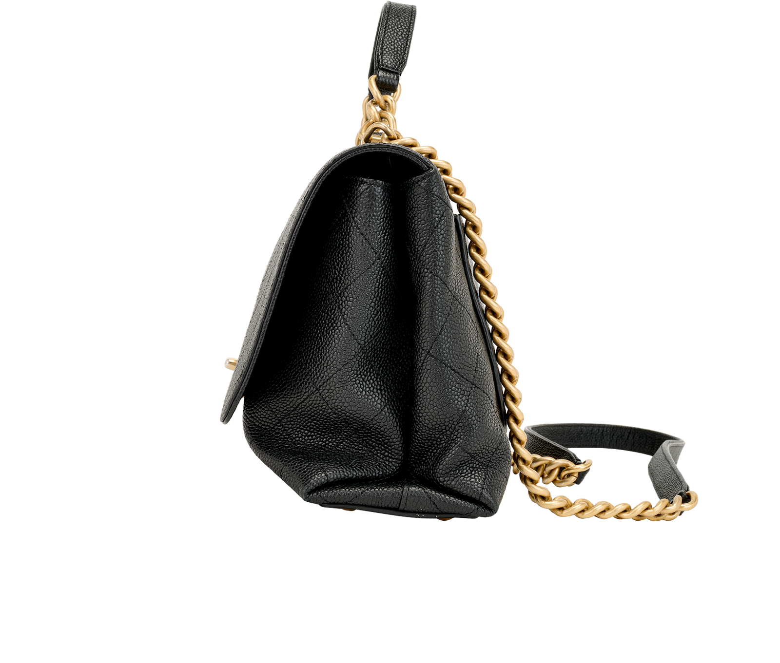 Medium Affinity Classic Flap, &pound;2,700, Handbags, Black, Caviar Leather, Bottom view